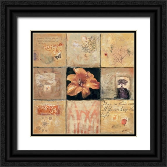 Bagnato, Judi 12x12 Black Ornate Wood Framed with Double Matting Museum Art Print Titled - Golden Light 1