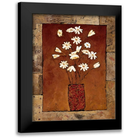 Bagnato, Judi 12x14 Black Modern Framed Museum Art Print Titled - White Flowers