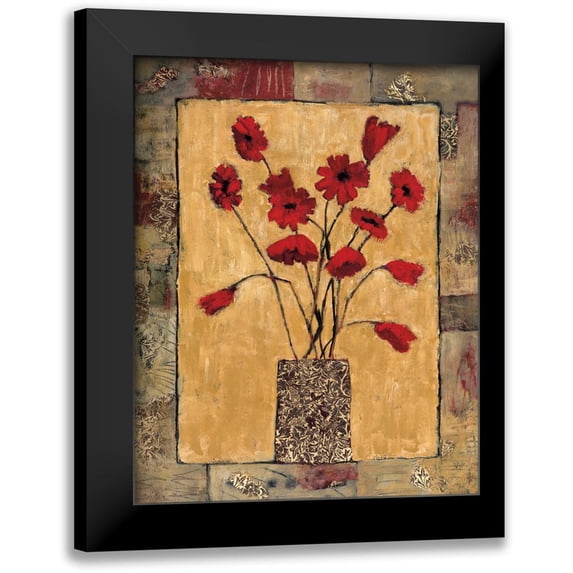 Bagnato, Judi 15x18 Black Modern Framed Museum Art Print Titled - Red Flowers