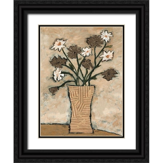 Bagnato, Judi 19x24 Black Ornate Wood Framed with Double Matting Museum Art Print Titled - Flowers From B II