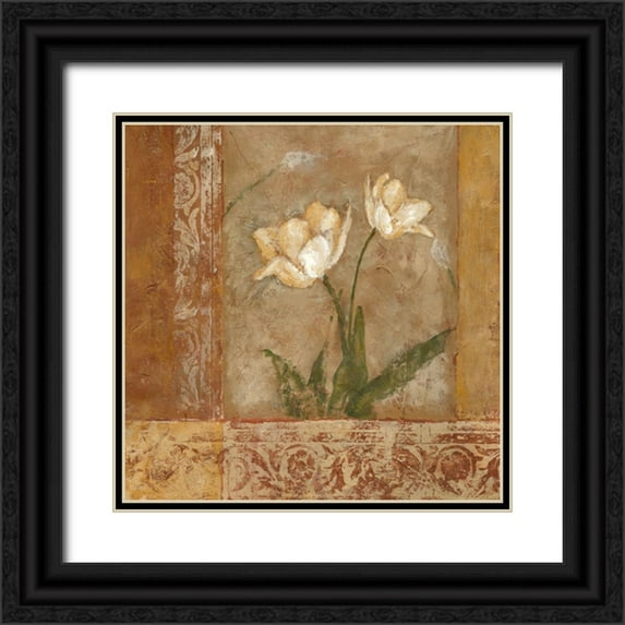 Bagnato, Judi 20x20 Black Ornate Wood Framed with Double Matting Museum Art Print Titled - Morning Floral 2
