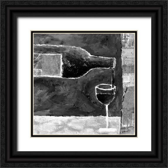 Bagnato, Judi 26x26 Black Ornate Wood Framed with Double Matting Museum Art Print Titled - White Wine
