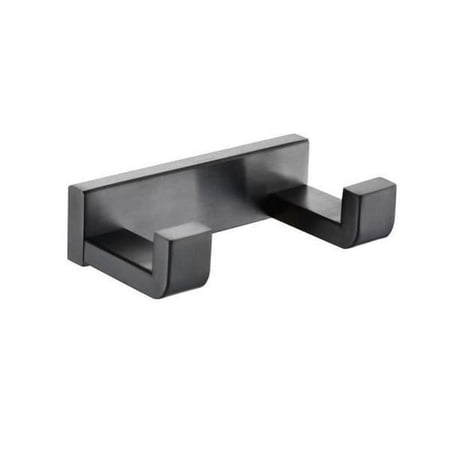 Bagno Bianca Stainless Steel Double Robe Hook, Gun Metal