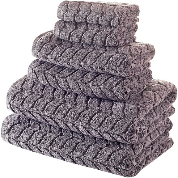 Bagno Milano Turkish Cotton Luxury Softness Spa Hotel Towels, Quick Drying Thick and Plush Bathroom Towels, Made in Turkey (Grey Towel Set)
