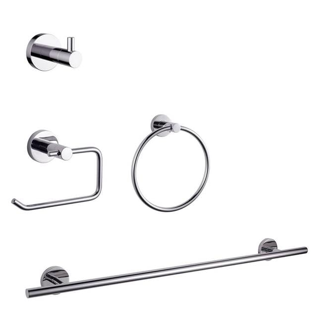 Set Accessori Bagno 4 Pezzi Klabb In Acciaio SS304 Nero Opaco Con Portasciugamani Da 61 Cm