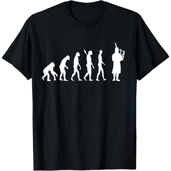 Bagpipe Evolution Bagpiping Scottish Bagpiper Music T-Shirt