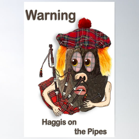 Bagpipe Haggis Poster Wall Art, Modern Wall Decor For Living Room Bedroom, 8x12 UNFRAMED