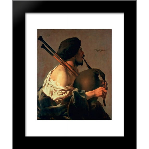 Bagpipe Player 20x24 Framed Art Print by Hendrick Terbrugghen