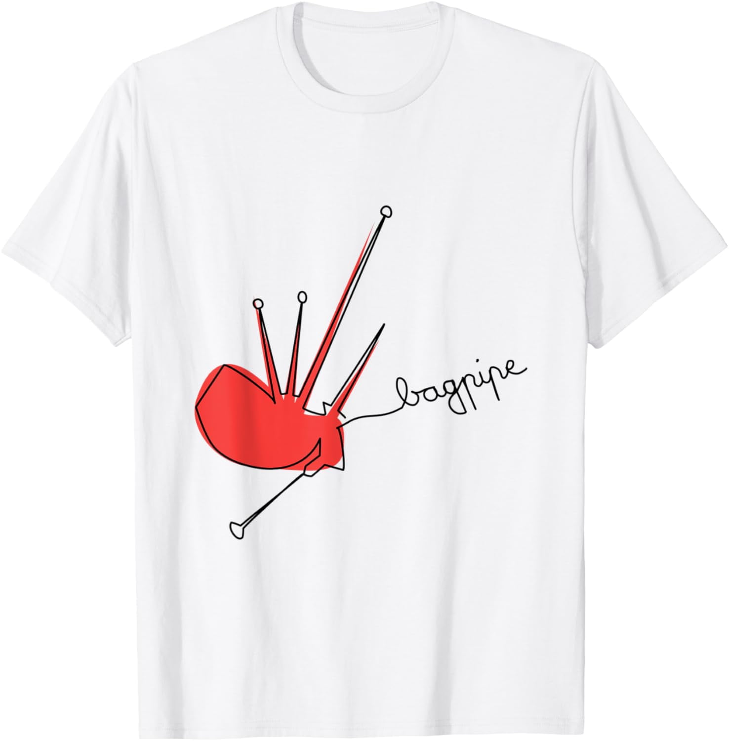 Bagpipes Music Design OneLine Bagpipe TShirt