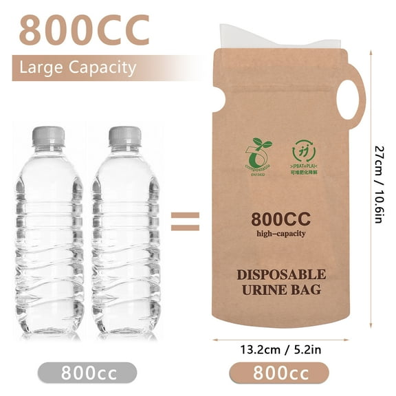 Bags 10pcs Emergency Disposable Urinal Bags Car Vomit Bag 800cc Camping Pee Bags Unisex Urine Bag For Travel