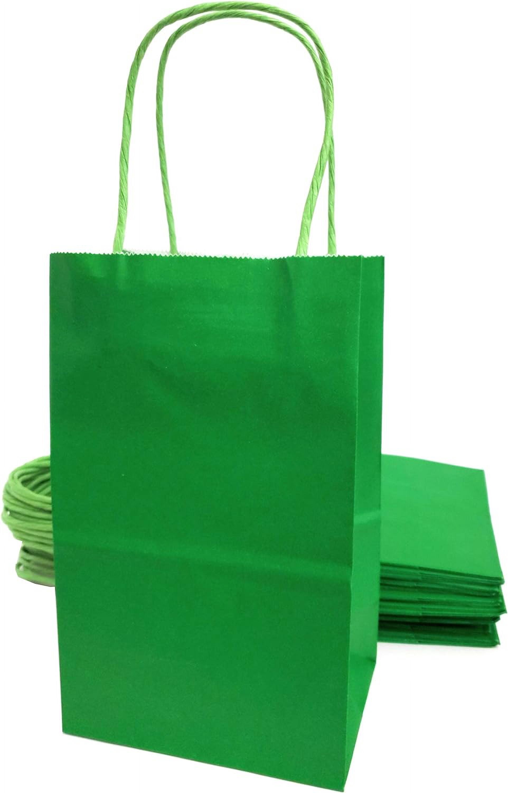 Bags 24pcs 5.25x3.5x8.5 Inches, Paper Bags with Handles for Birthday, Wedding  Favors, Bachelorette , Paper Tote Bags for Any  Themes, Small Green