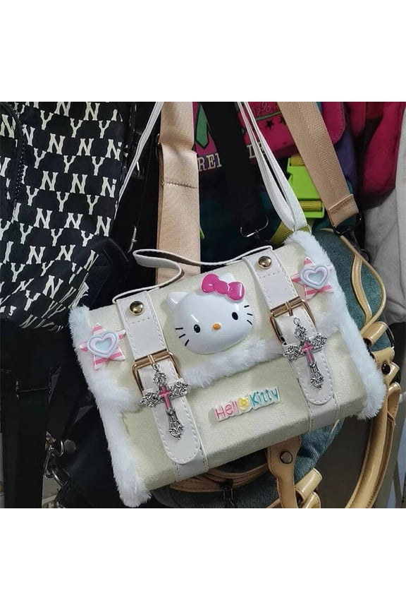 Bags For Women Sanrio Cute Hello Kitty Bag Pink Girl Plush Women'S Handbag Messenger Bag Purses And Handbags