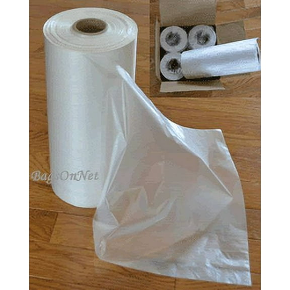Bags On Roll Clear Plastic - 10 x 15 Inch, 2,000 Bags/Box, 4 Roll/Box