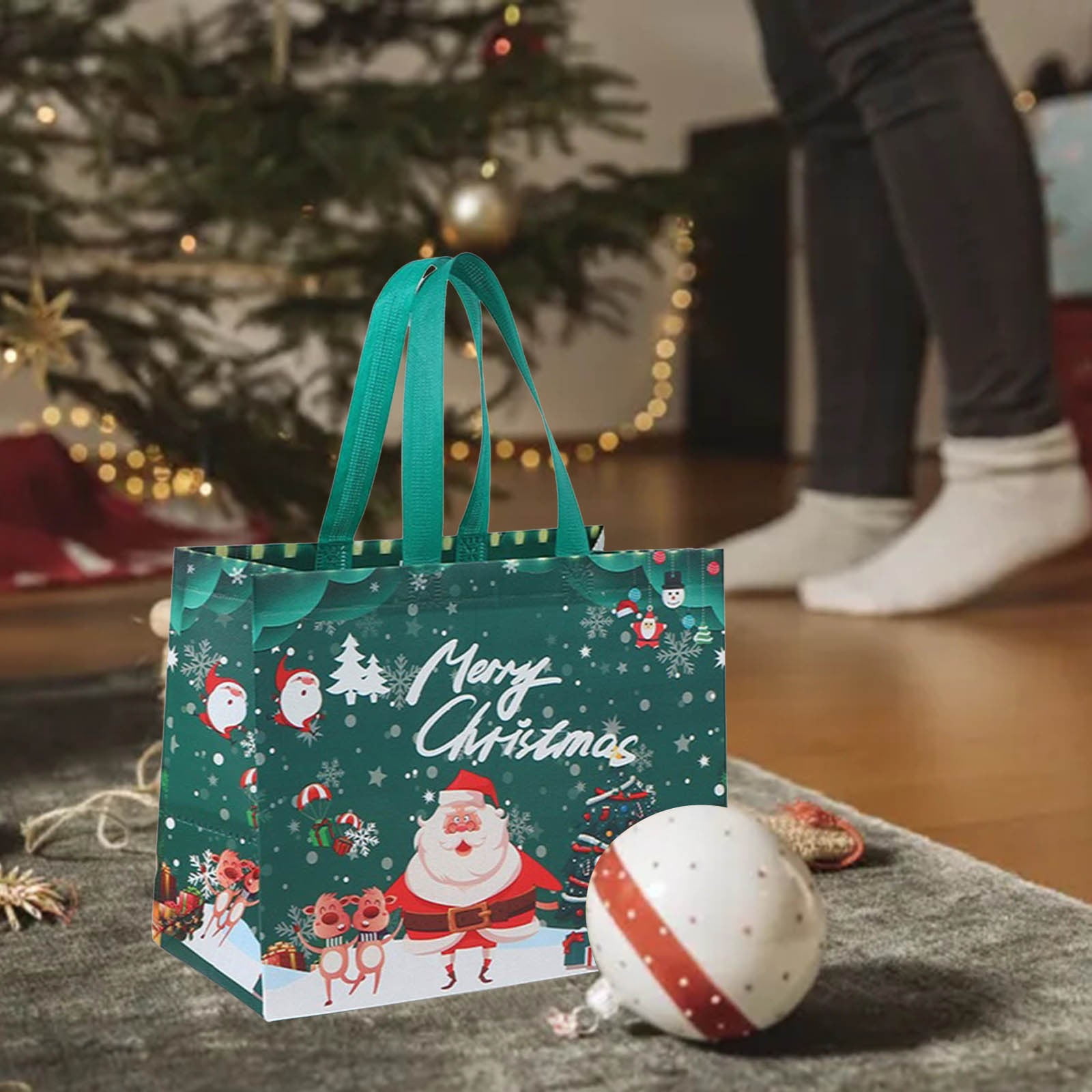 Bags Reusable Christmas Tote Bags With Handles Christmas Bags Silicone Bake Sheet Pie Crust