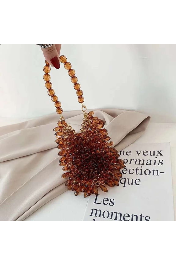 Bags Transparent Crystal Acrylic Handbag Fashion Hand-beading Small Clutches For Women Trendy Prom Party Evening Bag Ladies Crossbody