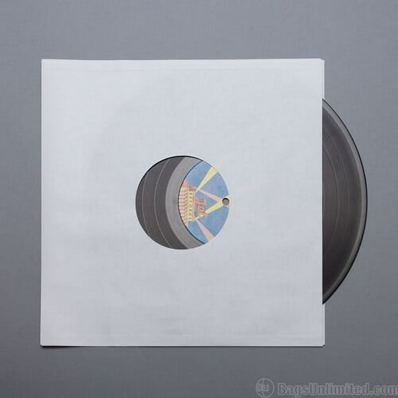 Bags Unlimited S12WR - 12 Inch LP Inner Sleeve - Center Hole - 100 Cnt (White)  [BAGS / SLEEVES] Large Item Exception