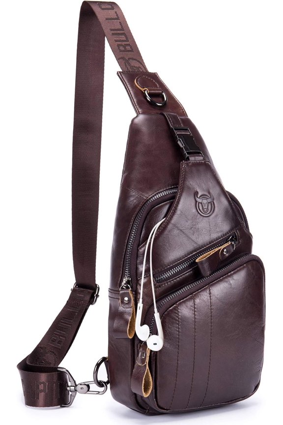 Bags for Men Leather Sling Bag Casual Daypacks Chest Bags Bag Travel Hiking Backpacks