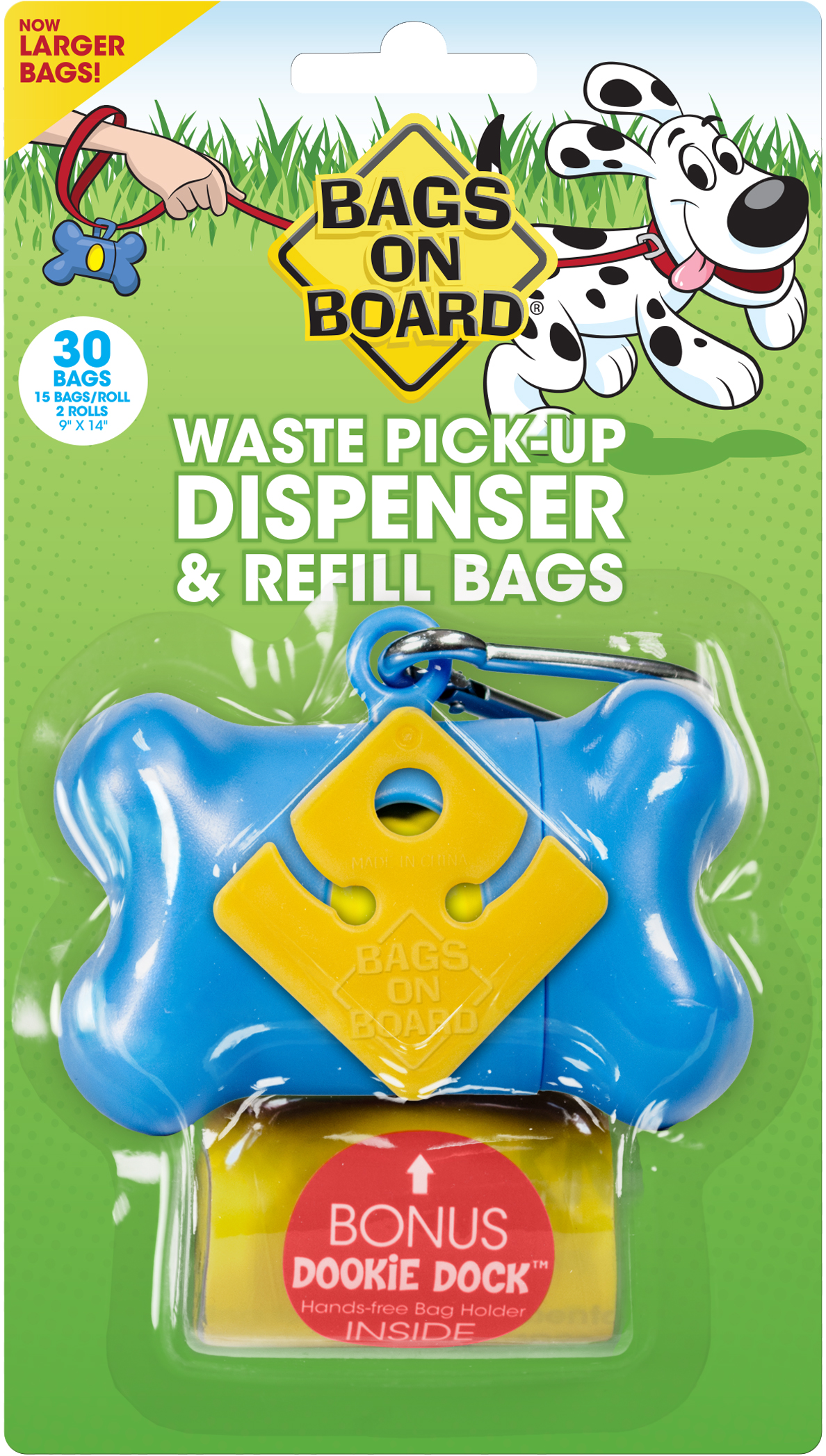 Bags on Board Dog Waste Bag Bone Dispenser with 30 Refill Bags