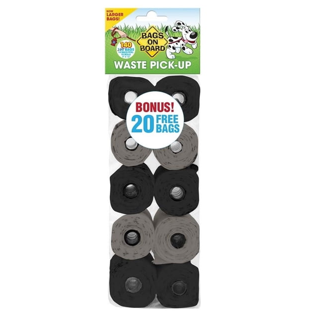 Bags on Board Dog Poop Bags - Black/Grey - 140ct.