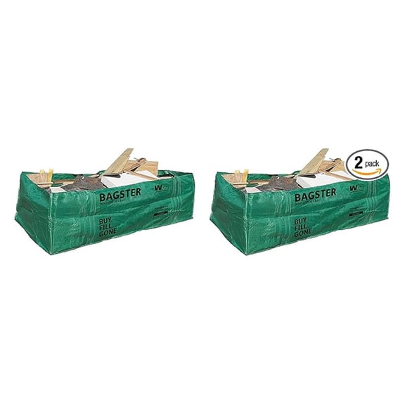 Bagster 3CUYD Dumpster in a Bag Holds up to 3,300 lb, Green(Pack of 2)