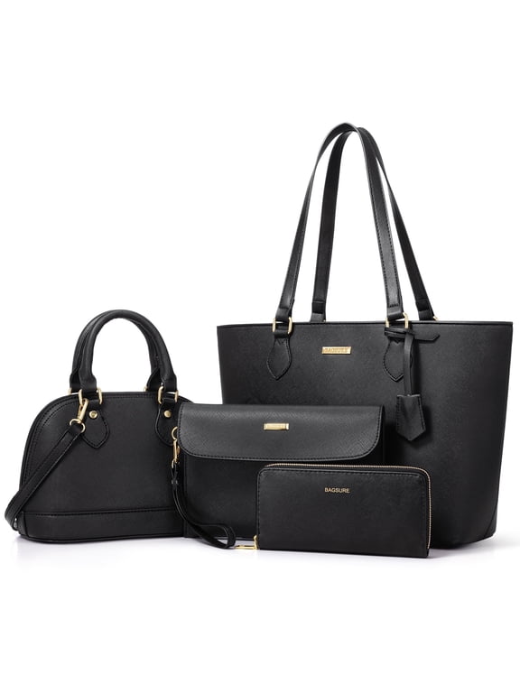 Women Handbags Set 4pcs Purses for Women Tote Bags Satchel Shoulder Bag Wristlet Bag Clutch Purse for Women