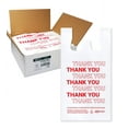 thumbnail image 1 of Bagtron Thank You T-Shirt Carry-Out Bags, 1/6 Barrel, 12.5 Microns White/Red, 12" x 7" x 22" Large, 1000 Count, 1 of 6