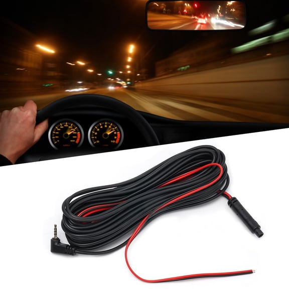 Baguer 10 Meter 4 Pin Av Cable for Rear Camera System With Reversing Signal and Compatibility for Mirror Dash Recorders