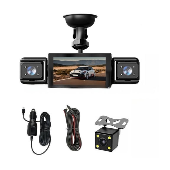 Baguer 1080P Dashcam With 4 Cameras Gps Location Logging and Infrared for Night Mode