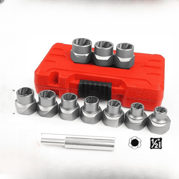 Baguer 11 Piece Damaged Nut Bolt Extractor Set Steel Socket Wrench tool,Simple Operation, One Step Use, Save Your Time