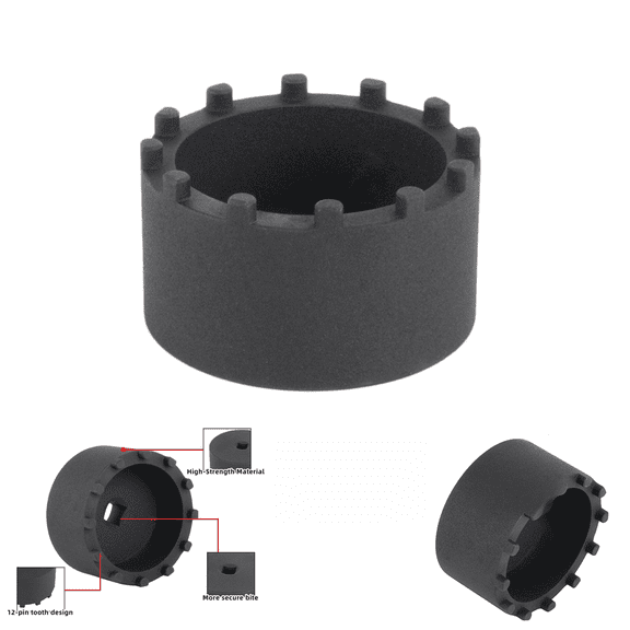Baguer 12 Pin Axle Nut Socket for Dodge Ram 3500 4500 5500 2019+, 3.125" Od, Black Anodized