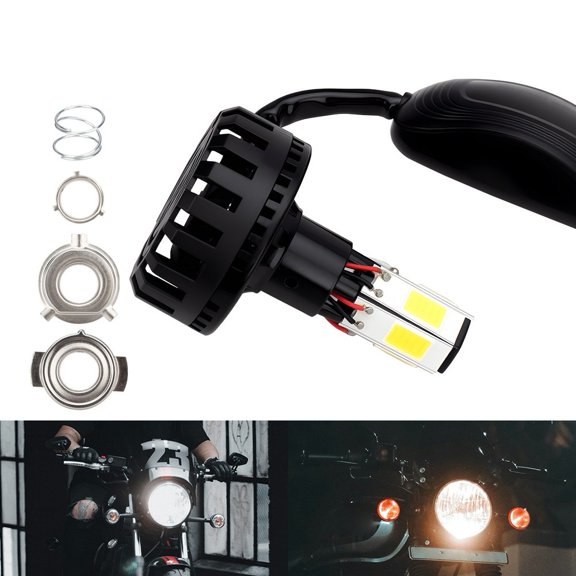 Baguer 12V Motorcycle Led Headlight High Low Beam Cob 6 Sides 6 Lights White Strobe