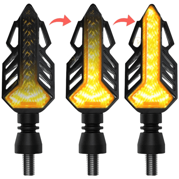 Baguer 13 Led Arrow Turn Signal Light Dynamic Flowing Water Yellow Indicator 2Pcs