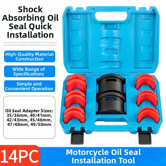 Baguer 14 Piece Motorcycle fork Seal Driver Set Oil Seal Installation tool Kit ,Simple Operation, One Step Use, Save Your Time
