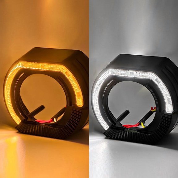 Baguer 2.5 Inch Led Car Light Guide Headlight Bi Xenon Lens Integrated Decorative Cover Fits Most Vehicles