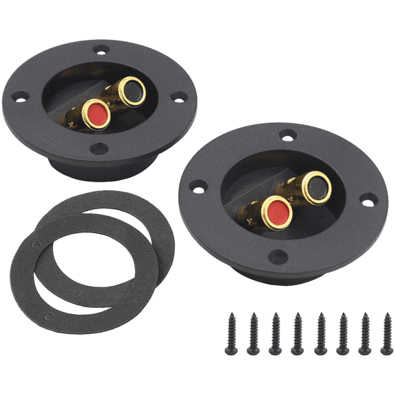 Baguer 24 Pcs Gold Plated Terminal Cup Connector Box Push Type for Car Audio Speakers