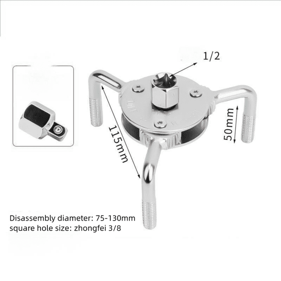 Baguer 3 Jaw Oil Filter Adjustable Wrench tool for Removing Motorcycles Car Oil Filters
