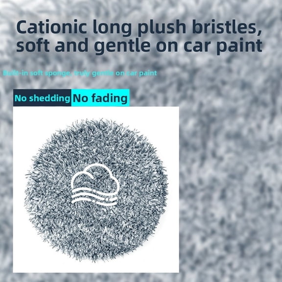Baguer 3 Section Telescopic Car Wash Mop With Cationic Soft Bristles 180 Degree,Simple Operation, One Step Use, Save Your Time