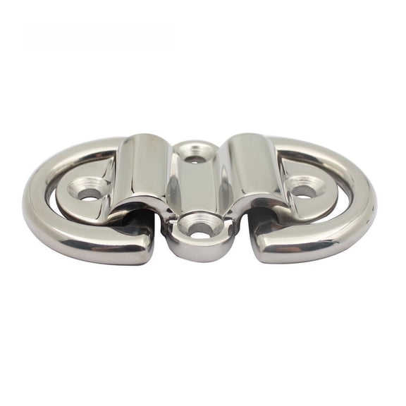Baguer 316 Stainless Steel Folding Pad Eye, Mirror Polished Marine Grade Tie Down Ring for Boat Yacht Deck Hardware, Silver