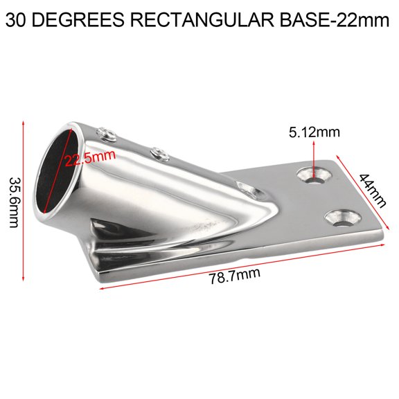 Baguer 316 Stainless Steel Handrail Pipe Base Strong Rectangular Base for Marine Use