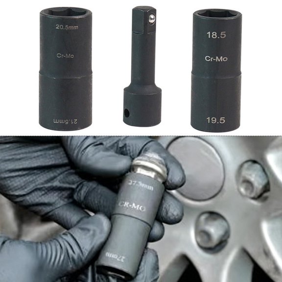 Baguer 3Pcs Car Wheel Nut Socket Set 18.5 21.5Mm for ford for Land Rover for Impact Wrench tool Tire Repair tools Car Accessories