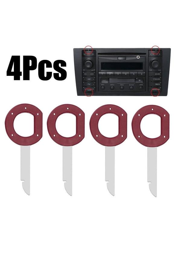 4Pcs Car CD Player Radio Release Removal Repair Tools Keys Metal Tool