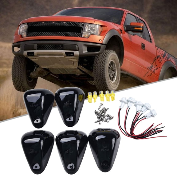 Baguer 5Pcs Car Amber Led Cab Rooftop Marker Lights for ford F250 F350 F450 F550 1999 2000 2001 2002 2003 2004 2005 2006 2007 2008 2016