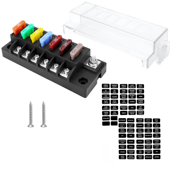 Baguer 6 Way Fuse Block With Led Indicator Waterproof Fuse Holder for Car Rv