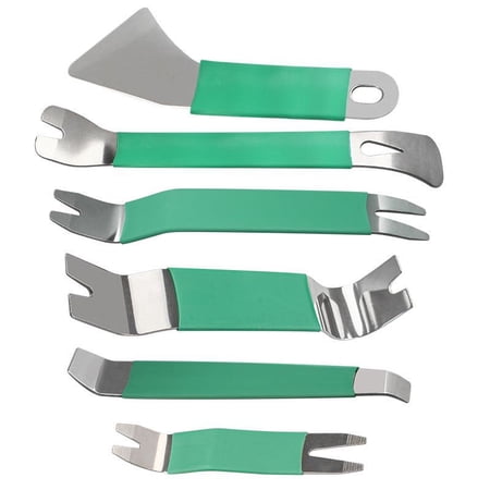 Baguer 6Pcs Car Trim Removal tool Stainless Steel Two-End Trim Removal Level Pry tools