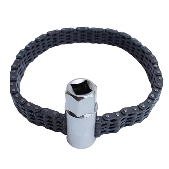Baguer Adjustable Oil Filter Chain Wrench 6-14Cm, Double Chain High Carbon Steel tool for Cars Suvs Trucks, One-Hand Auto-Lock Remover