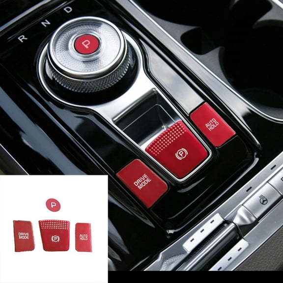 Baguer Aluminum Alloy Electric Park Brake Cover Trim for Kia Carnival KA4 Niro LHD Red