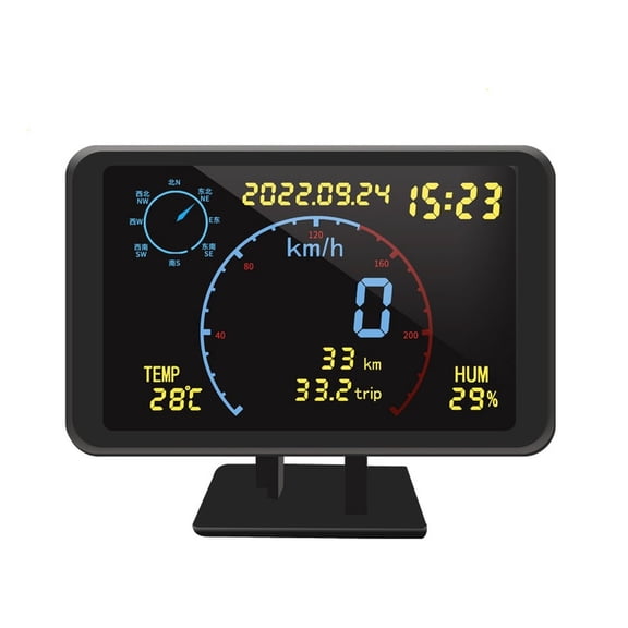 Baguer Car Head Up Display Gps Speedometer Odometer Altitude Humidity Monitor