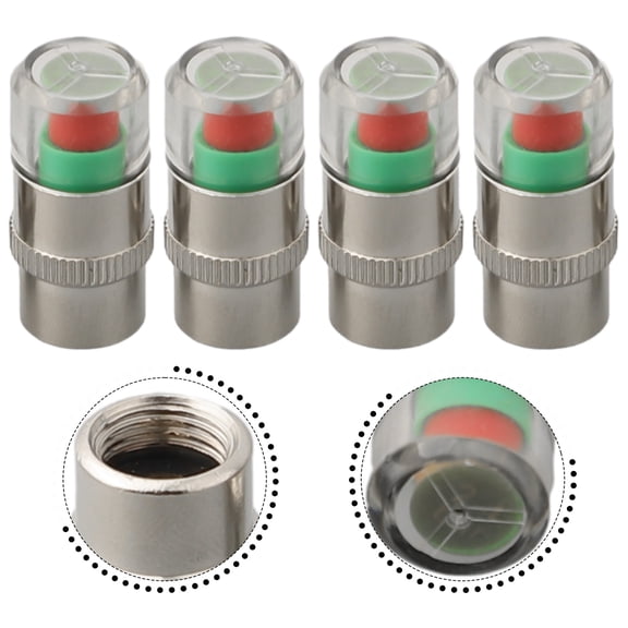 Baguer Convenient Tire Pressure Monitoring Solution Car Auto Tire Pressure Test Monitor Valve Stem Cap Sensor Indicator (4Pcs)