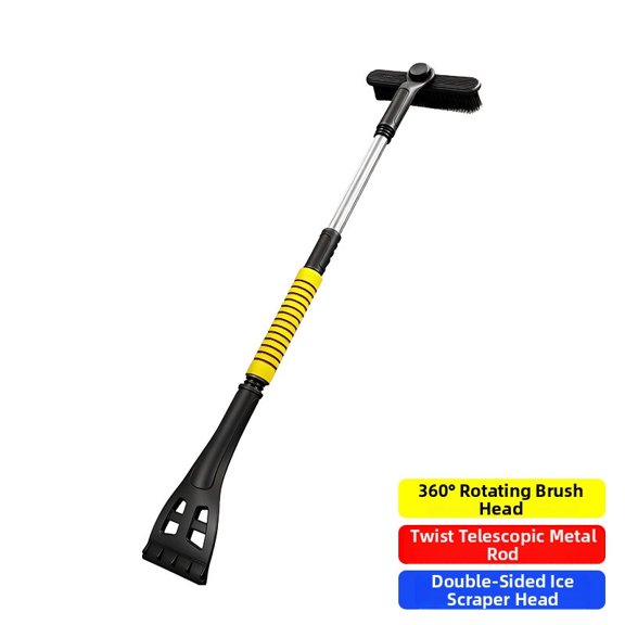 Baguer Extendable Car Snow Removal tool With Rotatable Head Telescopic Pole 3 In 1