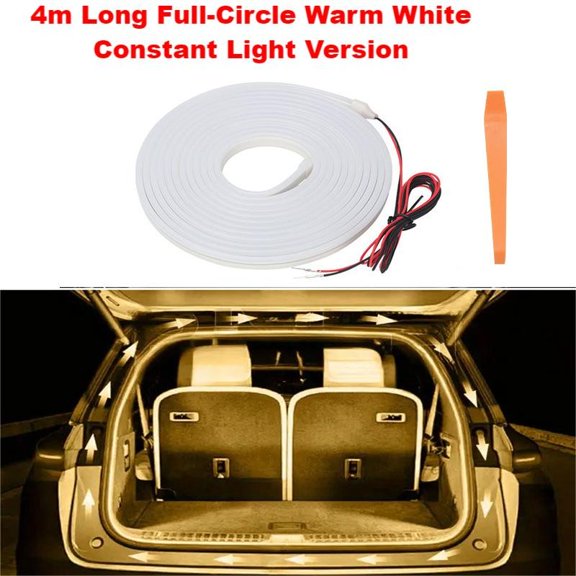 Baguer Flexible Silicone Car Trunk Led Strip Light With Auto On off Sensor Water Flow Mode for Vehicle Trunk Use 12V Power